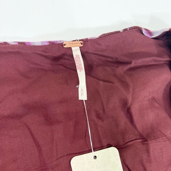 Free People Sully Dress Womens Small Purple Raisin Combo Floral Print Flared NWT - Picture 2 of 10